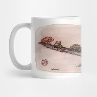 Spring Peepers - Original watercolor painting of tiny little forest frogs pinkletinks tinkletoes Mug